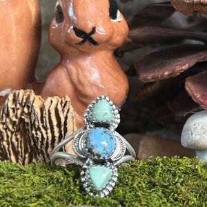 925 Sterling Paloma and golden hills turquoise ring